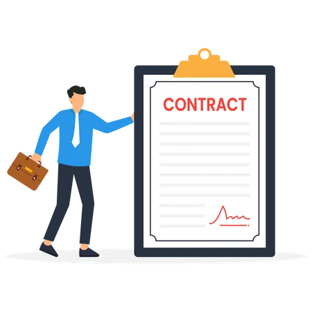 Signing contract  Illustration