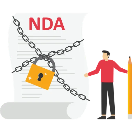 Signing NDA Contract Non Disclosure Confidentiality Agreement Form Illustration