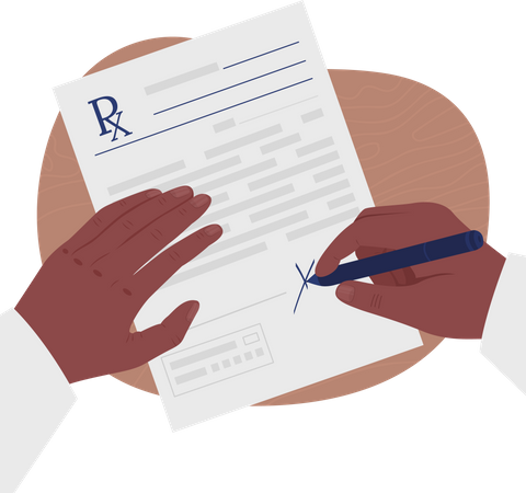 Signing on business deal document Illustration
