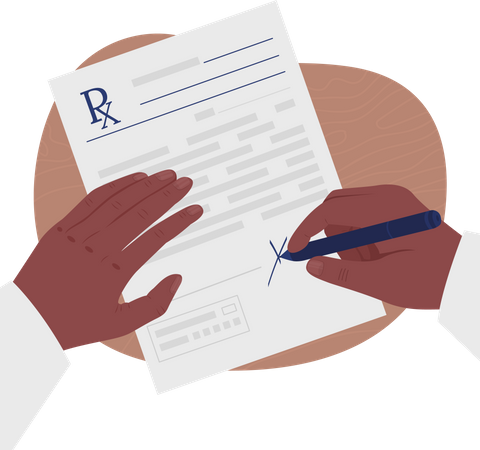 Signing on business deal document  Illustration