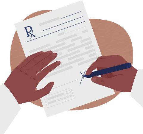 Signing on business deal document  Illustration