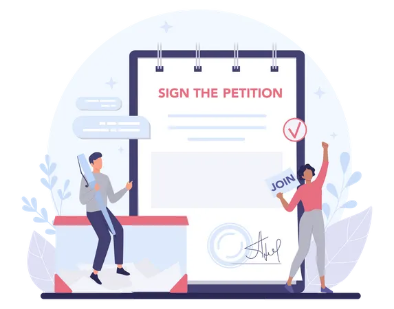 Signing Petition Document  Illustration