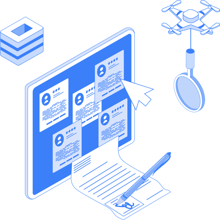 Signo de contrato de empleado  Ilustración