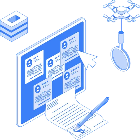 Signo de contrato de empleado  Ilustración