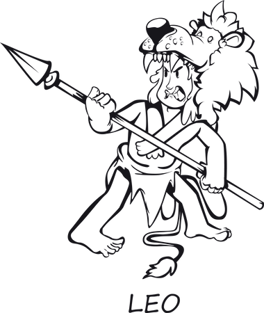 Signo del zodiaco leo  Ilustración