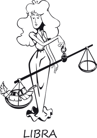 Signo del zodiaco libra  Ilustración