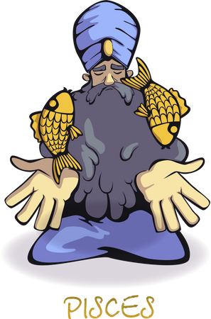 Signo del zodiaco piscis  Illustration