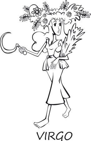 Signo del zodiaco virgo  Ilustración