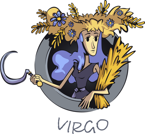 Signo del zodiaco virgo  Ilustración