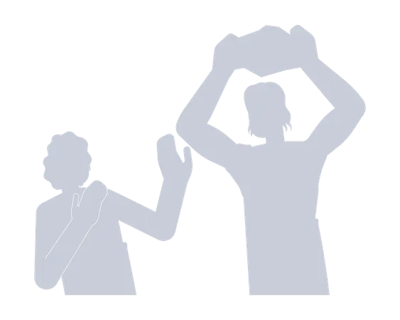 Silhouettes of Cain killing Abel  Illustration