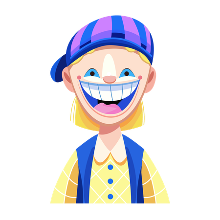 Silly boy with wide smile  Illustration