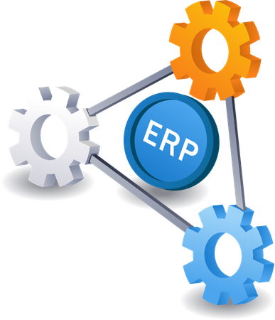 Símbolo de aplicativo de negócios ERP  Ilustração