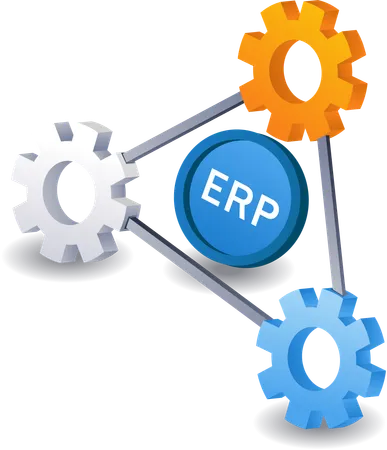 Símbolo de aplicativo de negócios ERP  Ilustração
