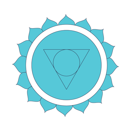 Símbolo del chakra de la garganta Vishuddha  Ilustración