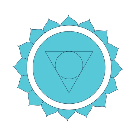 Símbolo del chakra de la garganta Vishuddha  Ilustración