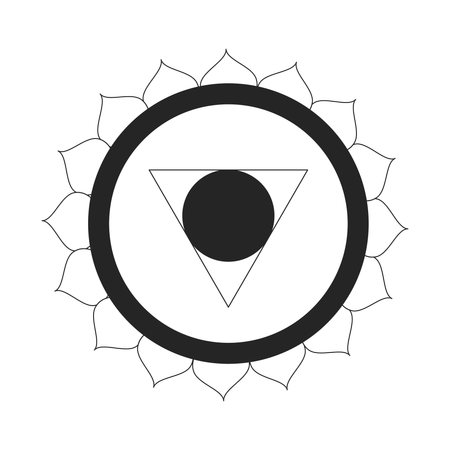 Símbolo del chakra de la garganta Vishuddha  Ilustración