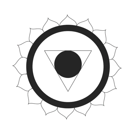 Símbolo del chakra de la garganta Vishuddha  Ilustración