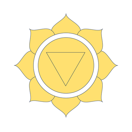 Símbolo del chakra del plexo solar Manipura  Ilustración