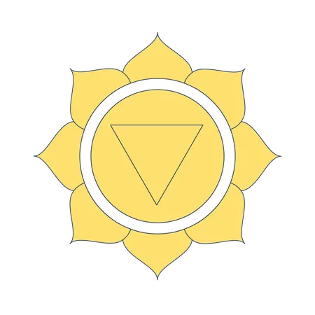 Símbolo del chakra del plexo solar Manipura  Ilustración