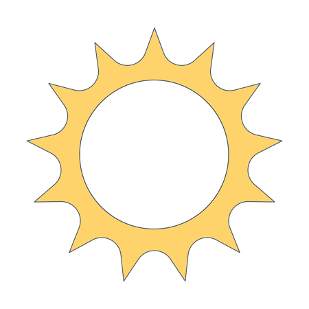 Símbolo solar minimalista com raios radiantes  Ilustração