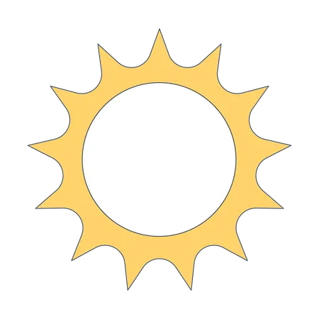 Símbolo solar minimalista com raios radiantes  Ilustração