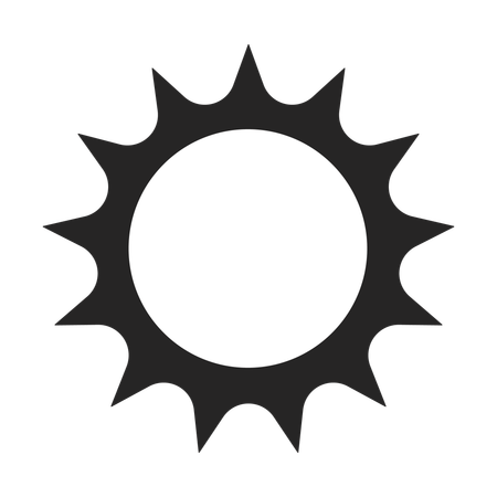 Símbolo solar minimalista com raios radiantes  Ilustração