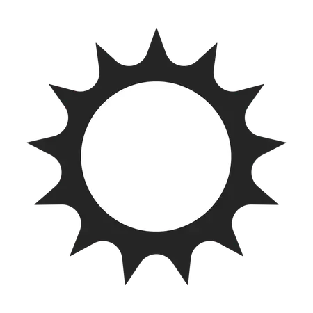 Símbolo solar minimalista com raios radiantes  Ilustração