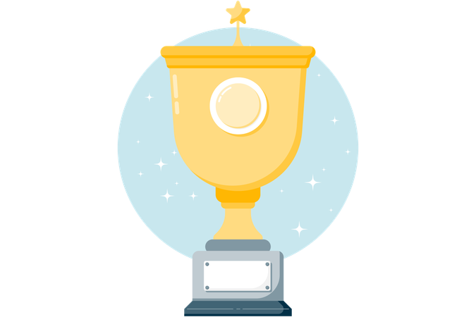 Simple trophy and round medal  Illustration