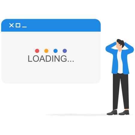 Simple website browser with loading progress page  Illustration