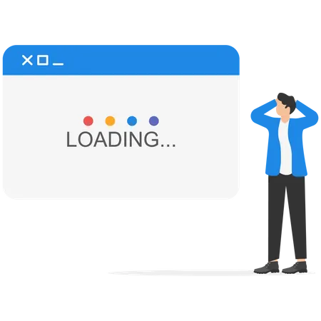 Simple website browser with loading progress page  Illustration