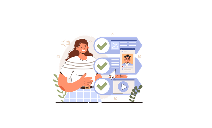 Simplicidade de consumo de conteúdo  Illustration