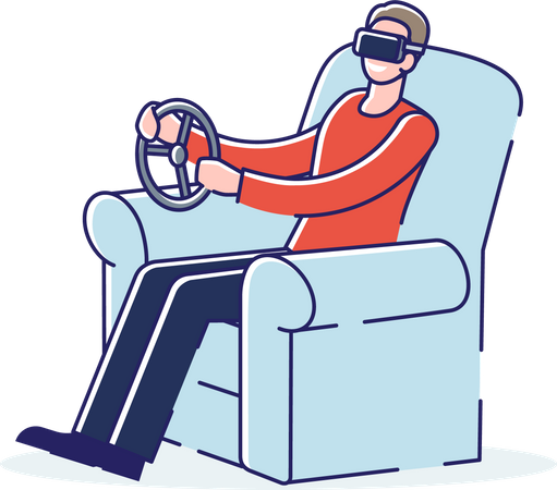Simulador de conducción de automóviles doméstico para tecnología de juegos  Ilustración