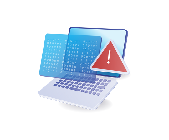 Sinal de alerta de ataque de malware  Ilustração