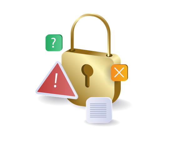 Sinal de alerta de segurança hacker ataque vírus malware  Ilustração