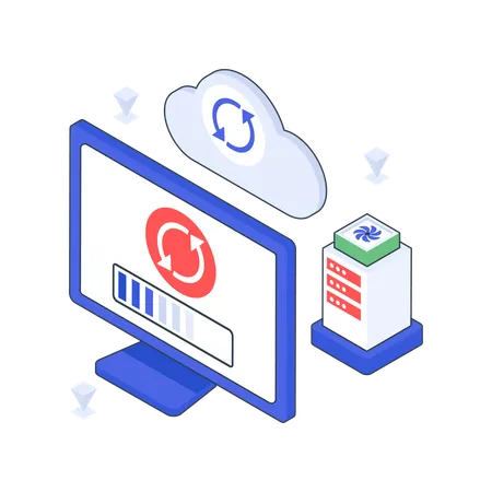 Sincronização e backup em nuvem  Ilustração