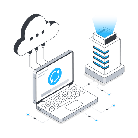 Sincronización de datos en la nube  Ilustración