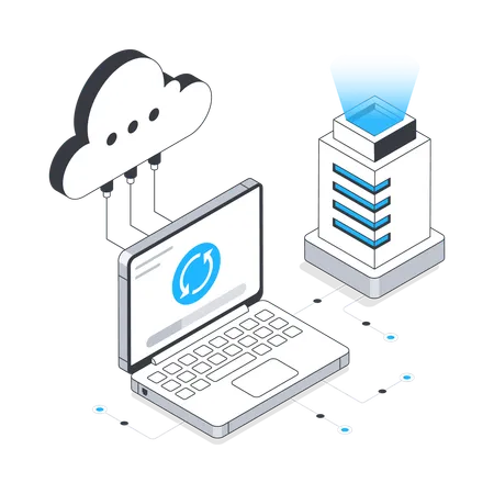 Sincronización de datos en la nube  Ilustración