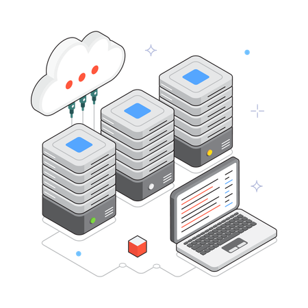Sincronización de datos entre la nube  Ilustración