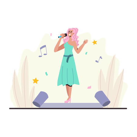 Singer singing song  Illustration