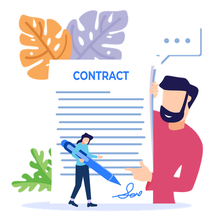 Singing Business Contract  Illustration