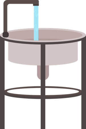 Sink with running water  Illustration