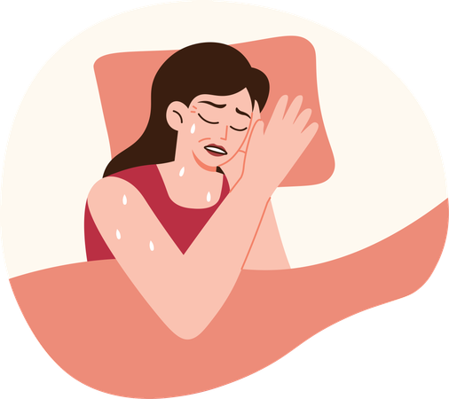 Sintomas da menopausa 4 suor noturno  Ilustração