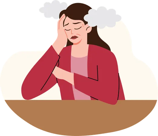 Sintomas da menopausa 5 Névoa cerebral  Ilustração
