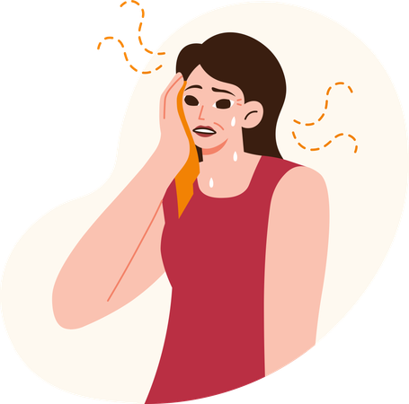 Sintomas da menopausa 6 ondas de calor  Ilustração
