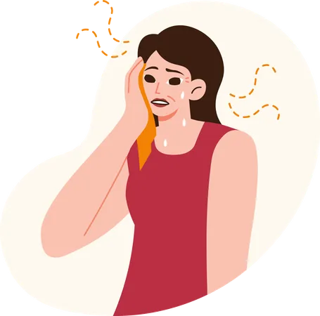 Sintomas da menopausa 6 ondas de calor  Ilustração