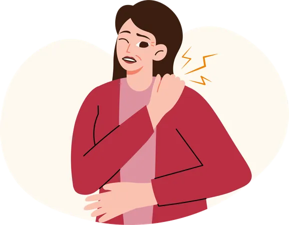 Sintomas da menopausa 7 dores e rigidez no pescoço e ombros  Ilustração