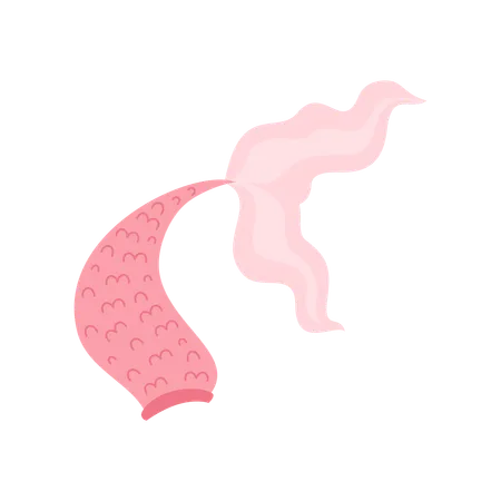 Cola de pez de sirena rosa  Ilustración