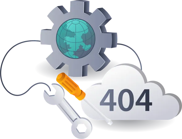 El sistema enfrenta un error 404  Illustration