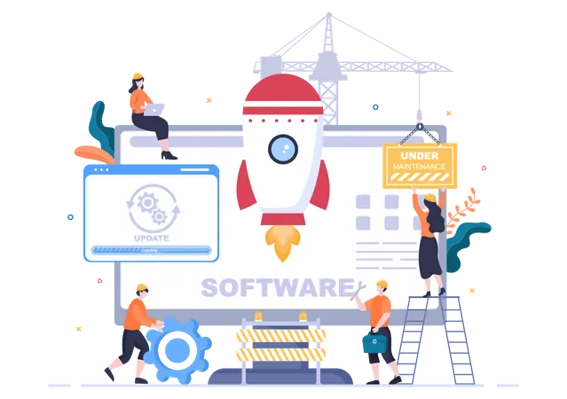 Sistema de actualización para desarrolladores  Ilustración
