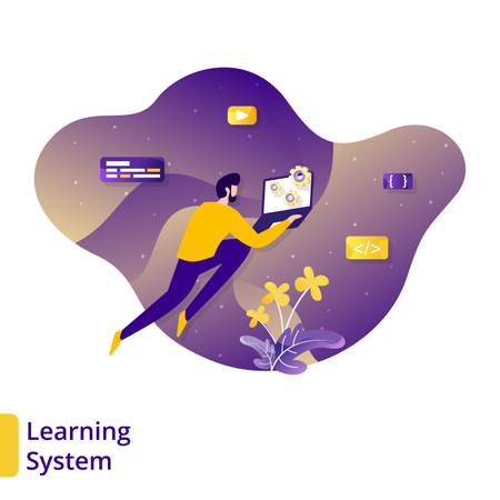 Sistema de aprendizagem on-line  Ilustração